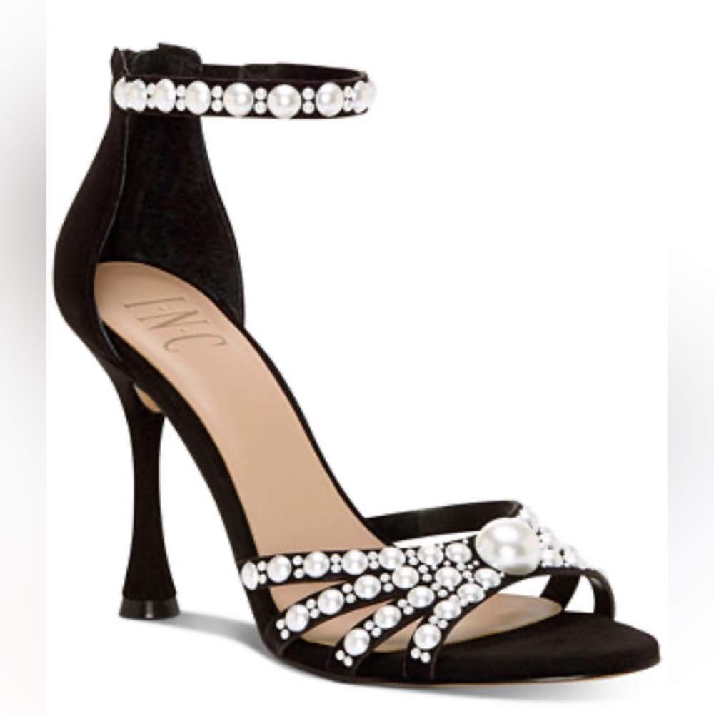 I-N-C international concepts, stiletto heels, black with pearls 7.5M